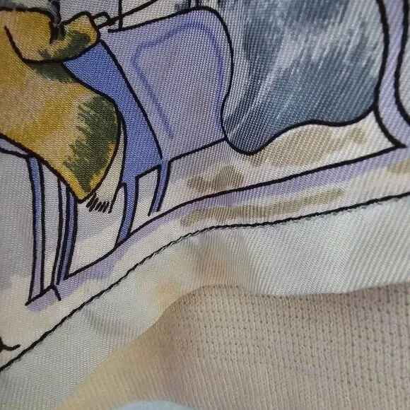 Hermes Margiela Winter Skiers & Holly Silk Wool Blend Polo Style Sweater Size S - Picture 12 of 12